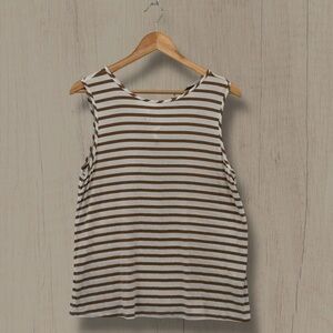 Green Envelope White Striped Tie Back Top L